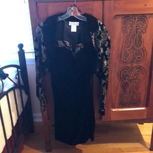 Velvet dress with balero jacket.